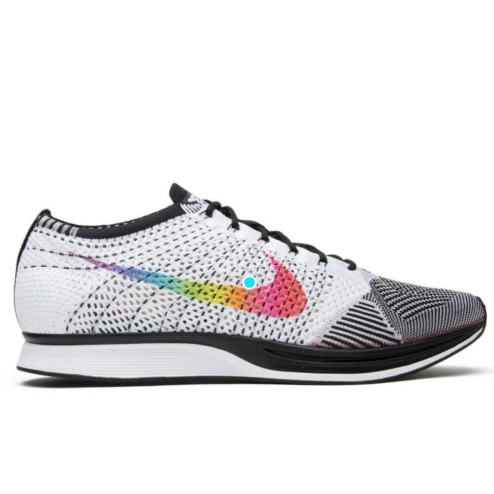 Nike Flyknit Racer Be True White Multi Color Black 902366-100 Mens 8 US 41 EUR